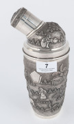 An Anglo-Indian silver cocktail shaker, 20th century, stamped "Silver" with makers mark illegible, 22cm high, 580 grams - 6