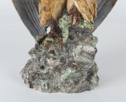 HUGO LONITZ Prussian majolica owl, circa 1870s, 37cm high - 10