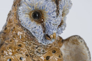 HUGO LONITZ Prussian majolica owl, circa 1870s, 37cm high - 13