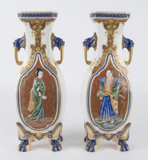 ROYAL WORCESTER pair of Japanese style porcelain vases, 19th century, with accompanying letter from HENRY SANDON who remarks on their rarity and value. factory backstamp, 37cm high - 4