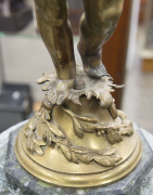 A French cherub figured lamp base, gilt bronze and vert marble, 19th century, ​81cm high including shade - 2