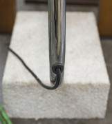 A vintage "Arc" floor lamp, chrome and perspex with composite stone base, circa 1960, ​168cm high - 3