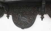 Anglo-Indian wall mounted shelves, ornately carved in ebony, 19th century, 110cm high, 102cm wide, 24cm deep - 4