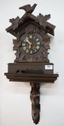 A Black Forest cuckoo shelf clock with bracket, early 20th century, clock 38cm high, 72cm overall - 2