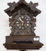 A Black Forest cuckoo shelf clock with bracket, early 20th century, clock 38cm high, 72cm overall - 3