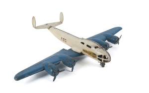 BUDDY L Transport plane, pressed metal with four engines, circa 1940s, 50cm long