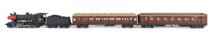 c.1954 J Class (J516) Branch Line Steam Locomotive (245x36x60mm) operating between 1954 and 1972 carrying both passenger and goods traffic, built at the Vulcan Foundry (Lancashire, England), black livery, 2-8-0 wheel configuration, with rolling stock comprising Type BW & Type AP passenger carriages, total size 715x36x60mm. (4 items)