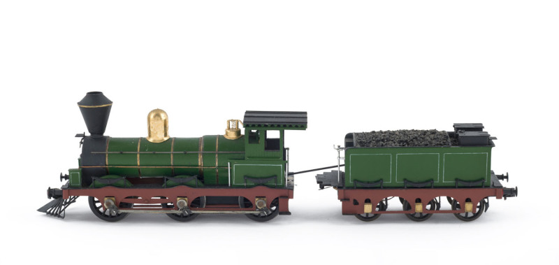 c.1874 O Class (O41) Steam Locomotive (120x38x50mm), dark green livery with gold plated trim, 0-6-0 wheel configuration, made Beyer, Peacock & Co (Manchester, England).