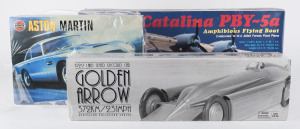 KIT MODELS: Aston Martin (1:24 scale), Golden Arrow, and Catalina PBY-5a, (3 items)