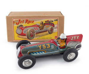 Friction powered Y-53 Speed Racer "With Siren and Fire" by Hadson, Japan; in original box with fine top label.