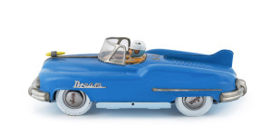 Friction powered AAA "Dream" car by Nomura with "Sports" hubcaps. Length: 42cm (16.5").