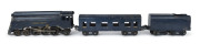 ROBILT rare EDWARD HENTY Vic. Rail Australia O-gauge clockwork 4-6-2 locomotive and tender No. 302 and first class carriage in blue. ​the locomotive 25cm long