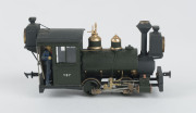 1886 Shunt Engine (82x29x40mm), road number '107', built at the Baldwin Locomotive Works (Philadelphia), black livery with gold plated trim, 0-4-0 wheel configuration, known colloquially as "Sandfly", with rolling stock comprising four goods carriages. (5 - 2