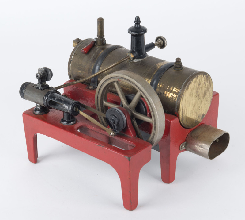 c.1930 Weeden No. 647 horizontal steam engine, electric version with two pin socket at reverse, company name plate on the cast iron base, missing drive chain;14½x14½cm at base, height 16cm, weight 2.03kg.