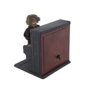 Antique French Musical automaton Piano Player by Fernand Martin, marked "F.M. SYSTEME..." on reverse. Pianist with original outfit and hair. circa 1900. Height: 15cm (6"). - 2