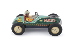 Mars Racer No.8, friction powered with driver; made by Sanesu, Japan. Length: 20cm (8").
