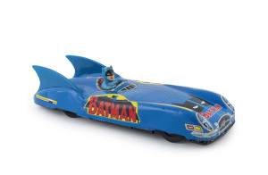 Aoshin BATMAN in Batmobile Tinplate friction car circa 1966. Length: 28cm (11").