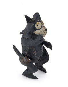 GUNTHERMANN: FELIX THE CAT 1920'S tinplate windup, hand painted in black, white and yellow. Height: 16cm (6.25"). A rare survivor.