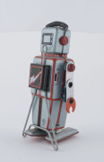 YONEZAWA (LINE MAR) lithographed tinplate robot with easel-back support frame which provides stability when robot is in motion, circa. late 1950s, height 16&frac12;cm (6.5"). - 3