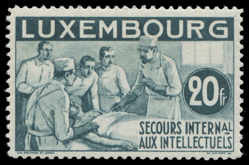 LUXEMBOURG: 1935 5c - 20Fr International Relief Fund for Intellectuals, complete set (Mi.266-280), minor gum disturbance few values, 20fr possibly regummed, MVLH/MUH. (15)