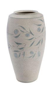 TIM STRACHAN tall studio pottery vase, incised "T. Strachan '84", 34cm high