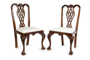 Set of 12 Chippendale style mahogany dining chairs, late 20th century. Commissioned from a quality Melbourne furniture maker for the Royce Foundation’s Boardroom.