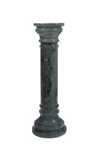 A French green marble pedestal, 19th century, 101cm high
