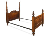 An Australian Colonial bed, cedar and blackwood, 19th century, 174cm high, 136cm wide, 218cm deep