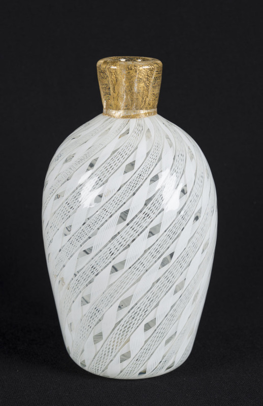Murano glass latticino vase, Italian, circa 1960, original foil label "Murano Glass, Made In Italy", 15cm high