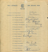 ENGLAND 1962 - 66: An autograph page collected at the 3rd Test v Pakistan (at Headingley) 1962 with 11 signatures including Dexter, Cowdrey, Parfitt and Titmus; a 1962-63 Official Team Sheet to NZ with 15 signatures including Dexter, Cowdrey, Barrington & - 2