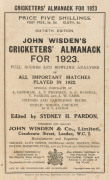 1923, 1932 and 1935 WISDEN'S ALMANACKS, attractively rebound in matching hardcovers preserving most original soft covers and advertsing pages. (3). - 2