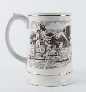 The Ashes Tankard by Franklin Mint, made in porcelain to commemorate the 100th anniversary 1882-1982, factory monogram to base,16.5cm high