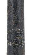 WALTER LINDRUM: A full-sized cue with an engraved ivory plaque "The WALTER LINDRUM Worls Champion Cue * Break 4,137" in fine condition and housed in an ALCOCK & CO., Melbourne metal case.   - 3