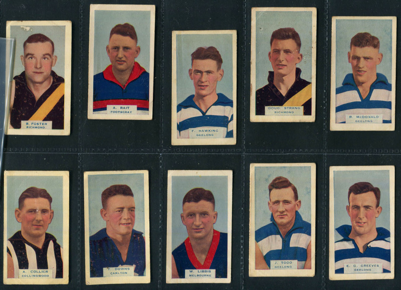 GODFREY PHILLIPS: 1933 Victorian Footballers (B.D.V. Cigarettes) part set [42/75], G/VG.