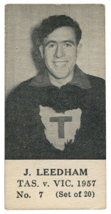 1957 Tasmania V Victoria Series (Unknown Publisher, Blank Backs): J. Leedham, No.7 From The Complete Set Of 20.