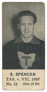 1957 Tasmania V Victoria Series (Unknown Publisher, Blank Backs): S. Spencer, No.12 From The Complete Set Of 20.