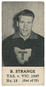 1957 Tasmania V Victoria Series (Unknown Publisher, Blank Backs): B. Strange, No.15 From The Complete Set Of 20.