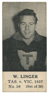 1957 Tasmania V Victoria Series (Unknown Publisher, Blank Backs): W. Linger, No.18 From The Complete Set Of 20.