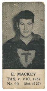 1957 Tasmania V Victoria Series (Unknown Publisher, Blank Backs): E. Mackey, No.20 From The Complete Set Of 20.
