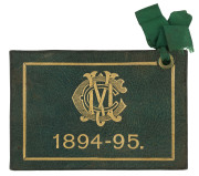 MELBOURNE CRICKET CLUB: 1894-95 Membership ticket, No.556 for Mr.P.G.Jennings; green leather with gold embossed date to reverse, with original green ribbon still attached. 