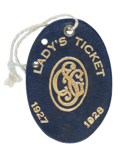 SYDNEY CRICKET GROUND: 1927-28 LADY'S SEASON TICKET, No.2816; blue leather with gold embossing.