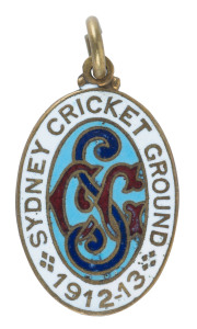 SYDNEY CRICKET GROUND 1912-13 Membership medallion, numbered 2475; made by Miller & Morris.