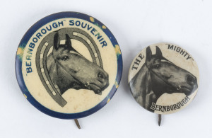 "THE MIGHTY BERNBOROUGH" and "BERNBOROUGH SOUVENIR" badges, circa 1940s. (2 items).