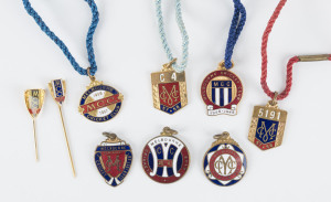 MELBOURNE CRICKET CLUB: A collection of membership medallions comprising 1937-38, 1938-39, 1940-41, 1948-49, 1956-57, 1957-58 and 1957-58 Country; also, two 50 Years Member's pins. (9 items).