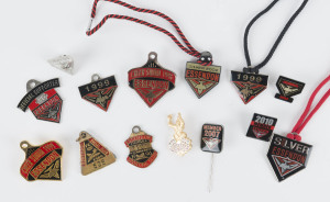 ESSENDON: A collection of badges, pins and fobs, circa 1980s-2010s. (14 different).
