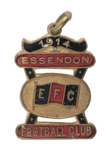 ESSENDON: 1914 Essendon Football Club membership fob, made by G. Bentley.