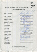 A nice group comprising 4 official team sheets for the AUSTRALIAN TEAM ON TOUR, 1966-67 (Simpson, Captain; Lawry, V.C., Ian Chappell, Stackpole, Hawke, etc.), ENGLAND in Australia/New Zealand 1990/91 (Gooch, Captain; Lamb, V.C.; Atherton, Gower, Malcolm, - 3