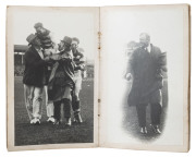 GEELONG 1925: "Geelong Football Club SOUVENIR PREMIERSHIP BOOK, SEASON 1925" REAL PHOTOS." Published by Ernest G. Deller, Printer, Geelong. A small booklet incorporating 11 postcard sized photographs of the huge crowd, players, action pics, celebrations, - 2