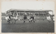 GEELONG 1925: "Geelong Football Club SOUVENIR PREMIERSHIP BOOK, SEASON 1925" REAL PHOTOS." Published by Ernest G. Deller, Printer, Geelong. A small booklet incorporating 11 postcard sized photographs of the huge crowd, players, action pics, celebrations, - 3