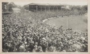 GEELONG 1925: "Geelong Football Club SOUVENIR PREMIERSHIP BOOK, SEASON 1925" REAL PHOTOS." Published by Ernest G. Deller, Printer, Geelong. A small booklet incorporating 11 postcard sized photographs of the huge crowd, players, action pics, celebrations, - 4